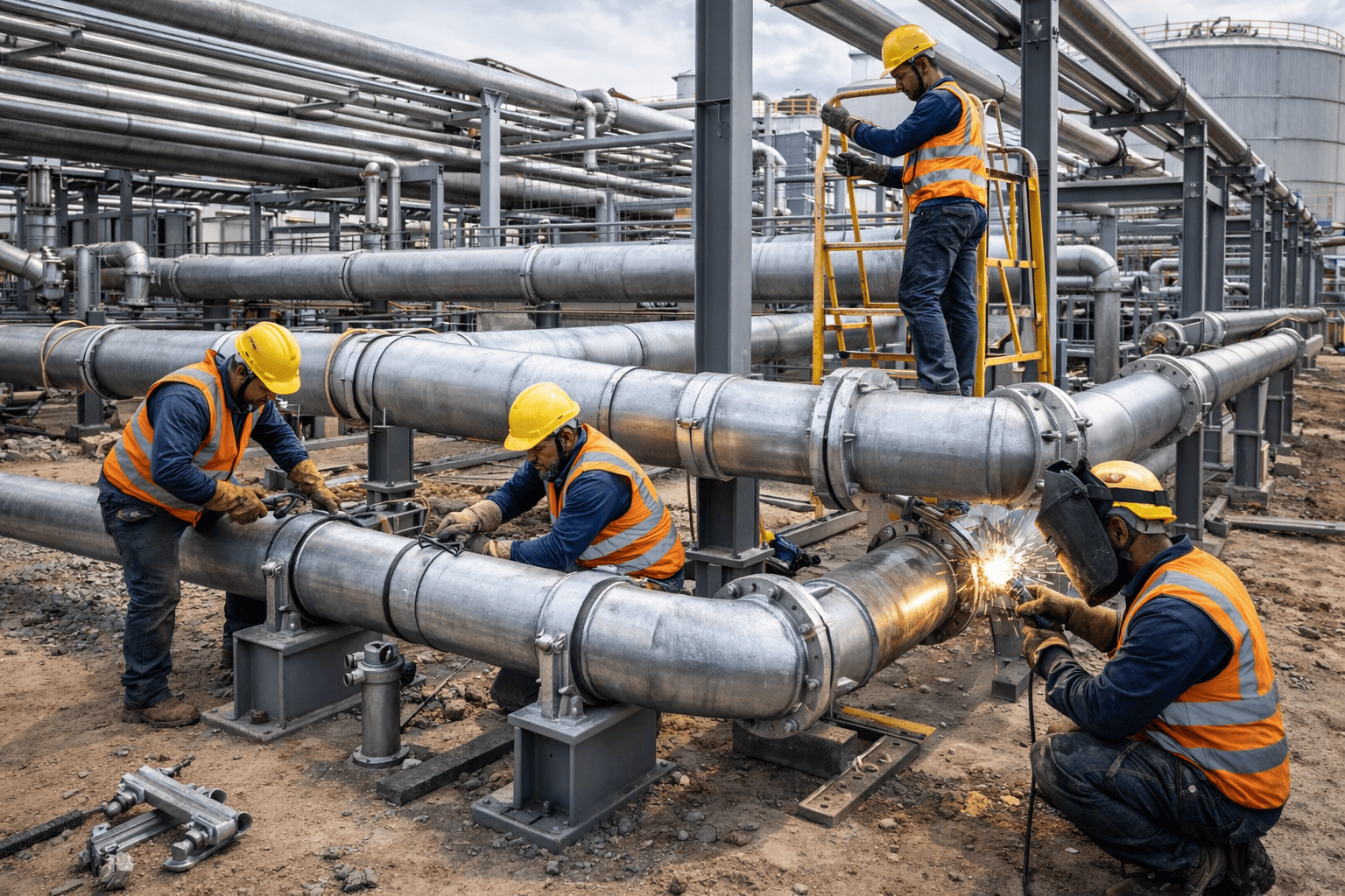 PIPELINE, PIPE SUPPORT & PIPING WORK